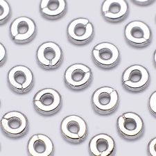 TierraCast 4mm Kenyan Heishi "Silver Plate" (10)