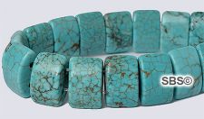 Turquoise Howlite 6x12 2-Hole Gemstone Beads (16" strand)