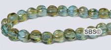 Czech 5mm Melon Beads - Aqua Celsian