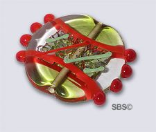 Czech 27mm Bug Beads - Peridot