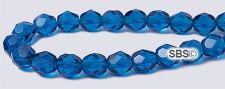 Fire polished 6mm Round Beads - Capri