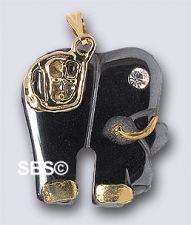 Hematite Elephant 22x27 (gold plated cap)