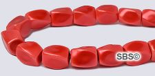 High Power Pearl Magnetic Hematite Beads 5x8mm Twist - Cinnamon Red