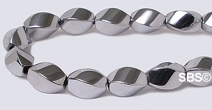 Silver Magnetic Beads HIGH POWER - 5x8 4-sided Swirl / Twist