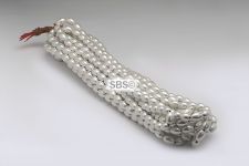 Pearl Magnetic Hematite 5x8 Rice Beads - White (10 strands)