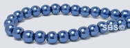 Pearl Magnetic Hematite Beads 4mm-Lapis Blue
