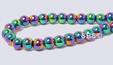 Rainbow Magnetic Hematite 4mm (round): Stateside Bead Supply