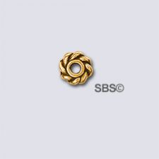 TierraCast 4mm Twist Heishi "Gold Antique" (10)
