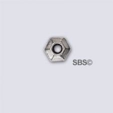TierraCast 5mm Faceted Heishi "Silver Antique" (10)