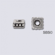 TierraCast 4mm Rococo Square "Silver Antique" (10)