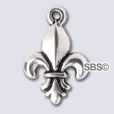 TierraCast Large Fleur De Lis Charm "Silver Antique"