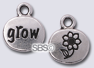 TierraCast 13mm (GROW) Drop "Silver Antique"