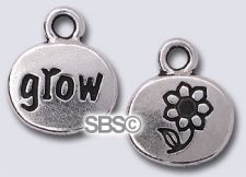 TierraCast 13mm (GROW) Drop "Silver Antique"