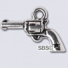 TierraCast Six Shooter Charm "Silver Antique"