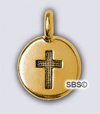 TierraCast 11mm Cross "Gold Antique"