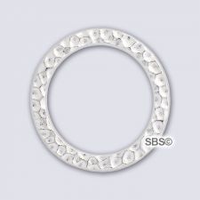 TierraCast 18mm Hammered Ring "White Brass"