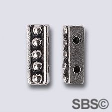 TierraCast 2 Hole Bar "Silver Antique"