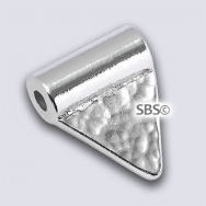 TierraCast 10mm Hammered Flag "Rhodium Plate"