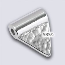 TierraCast 10mm Hammered Flag "Rhodium Plate"