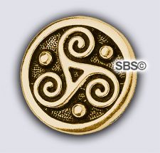 TierraCast Triskele Button "Gold Antique"