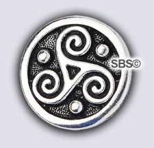 TierraCast Triskele Button "Silver Antique"