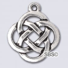 TierraCast Round Pendant Charm "Silver Antique"