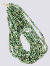 African Turquoise 6mm Round Beads - 10 strands A Grade