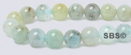Aquamarine Tricolor Gemstone Beads - 6mm Round