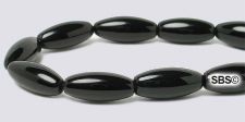 Black Onyx Gemstone Beads - 5mm x 12mm Rice/melon