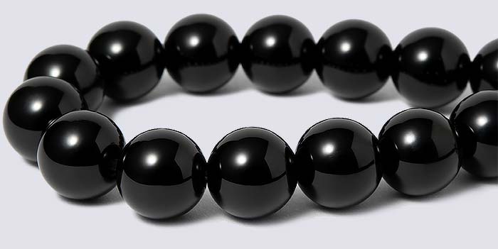 Black Onyx Beads - 8mm round  (Smooth & High Polished for Jewelry Making)