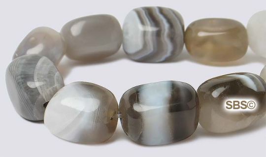 Botswana Agate Beads - 8mm x 12mm Polished Nugget