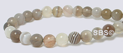 Botswana Agate Gemstone Beads - 4mm Round A Grade