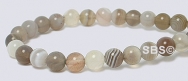 Botswana Agate Gemstone Beads - 4mm Round A Grade
