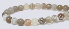 Botswana Agate Gemstone Beads - 4mm Round A Grade