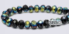Oriental Crystal 6mm Rondel Beads - Jet AB