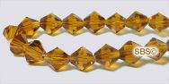 Chinese Crystal Beads 6mm Bicone - Dark Topaz