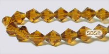 Chinese Crystal Beads 6mm Bicone - Dark Topaz