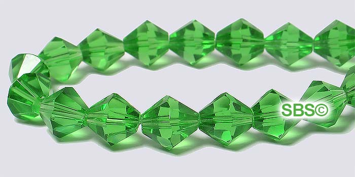 green crystal beads