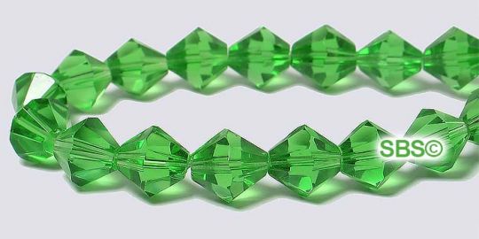 Chinese Crystal Beads 6mm Bicone - Grass Green
