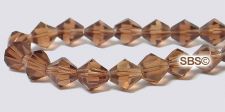 Chinese Crystal Beads 6mm Bicone - Smokey Topaz