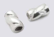 Sterling Silver 2x3mm Twist Crimps (10)