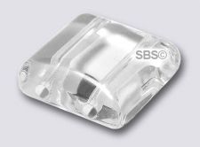 Crystal Quartz  12mm x 12mm 2-Hole Gemstone Beads (12)