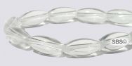 Crystal Quartz Gemstone Beads - 5mm x 12mm Rice/melon