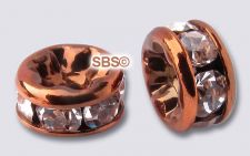 Crystal Rhinestone Rondels 4.5mm COPPER (1)