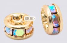 Crystal Rhinestone Rondels 4.5mm Gold AB (1)