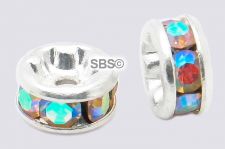 Crystal Rhinestone Rondels 4.5mm Silver AB (1)
