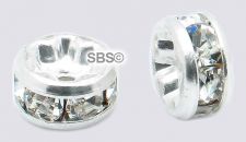Crystal Rhinestone Rondels 4.5mm Silver (1)