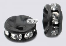 Crystal Rhinestone Rondels 6mm Black (1)