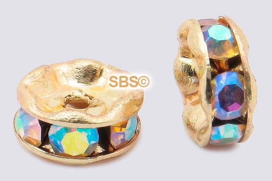 Crystal Rhinestone Rondels 5mm Gold AB (1)