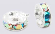 Crystal Rhinestone Rondels 6mm Silver AB (1)